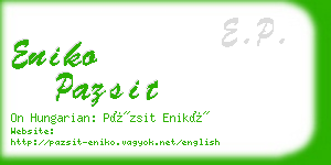 eniko pazsit business card